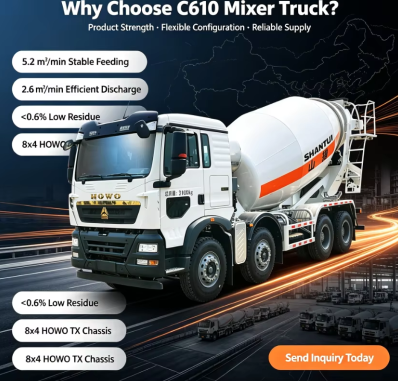 8cbm C610 Betonmixer Vrachtwagen met MAN T5G Cabine Weichai Motor 8x4 voor de Bouw