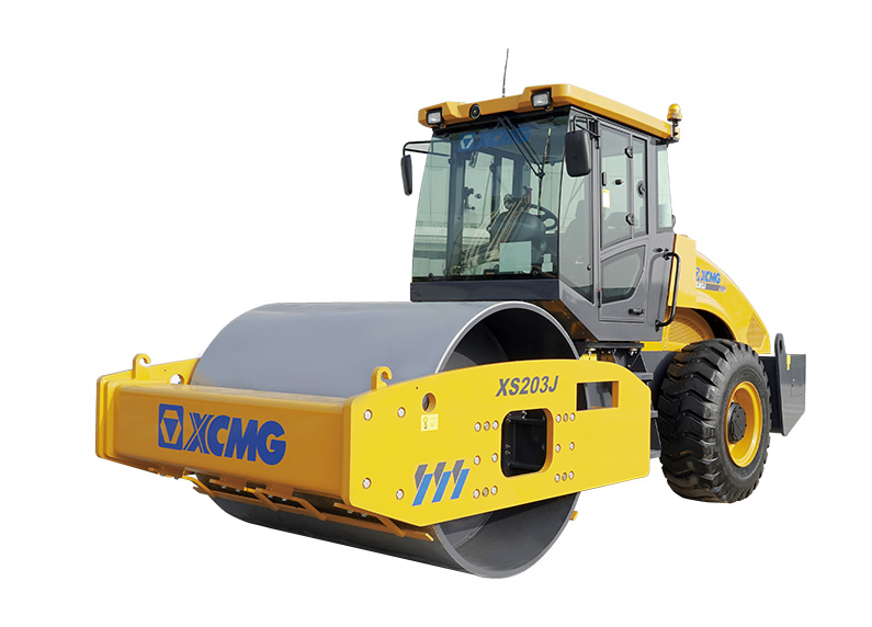 XS203J Enkele Trommel Vibratieroller 20 Ton | Shangchai Motor Wegenbouwmachine voor Snelweg Dam Vliegveld Constructie