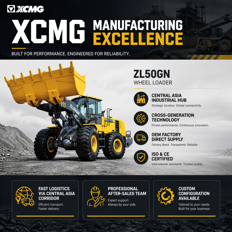 XCMG ZL50GN 5 Ton Wiellader 3.2m³ Bak Bouw Zware Wiellader