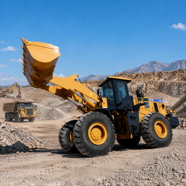 Heavy Duty Construction Wheel Loader, veilig ontwerp, eenvoudig onderhoud Front End Loader voor het bouwen van mijnbouwwerken