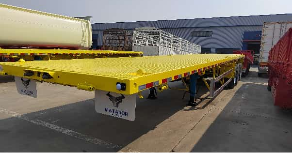 Fabriek Custom 12,5 meter 3-assige rechte balk platbed half-trailer zware container vracht transport trailer te koop